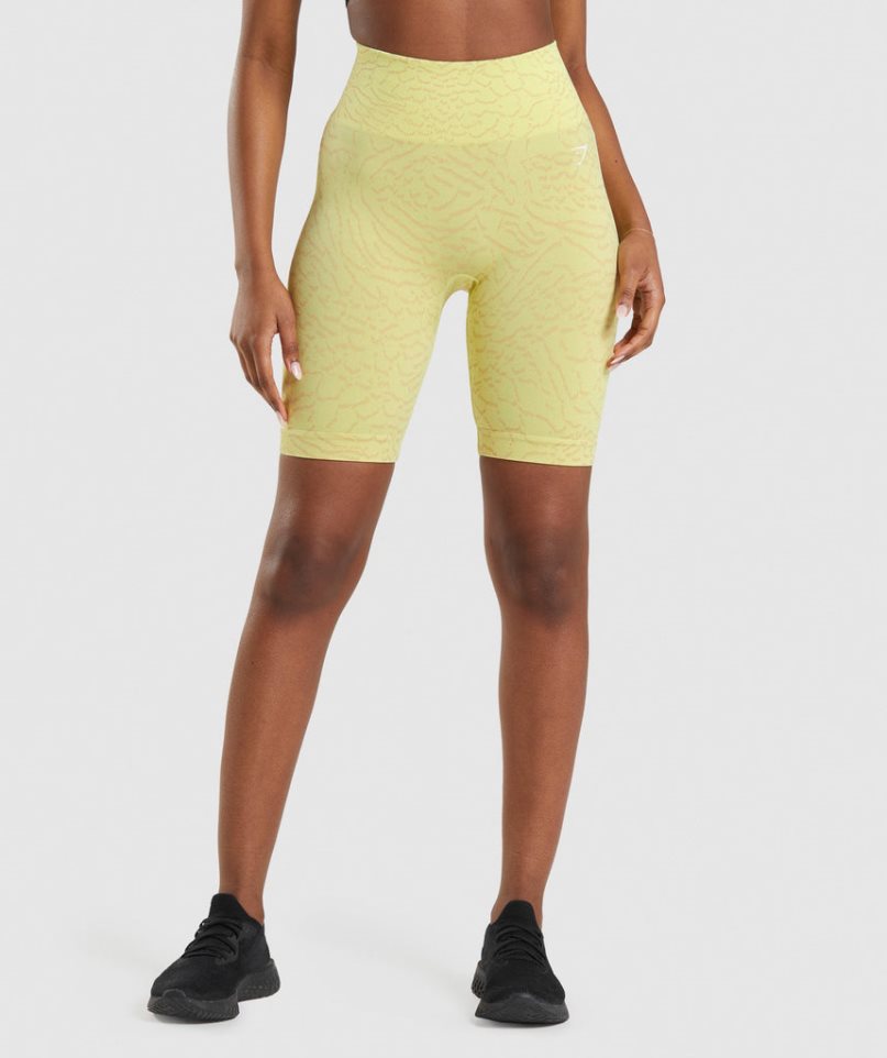 Women\'s Gymshark Adapt Animal Seamless Cycling Shorts Yellow | NZ 2SQBMR